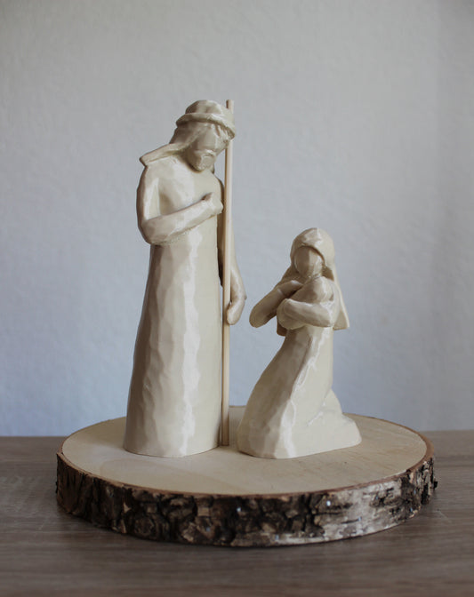 Heilige Familie | 3D-Druck | Creme